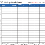 Gift Giving Worksheet: Budget Today for Tomorrow’s Gifts | Squawkfox