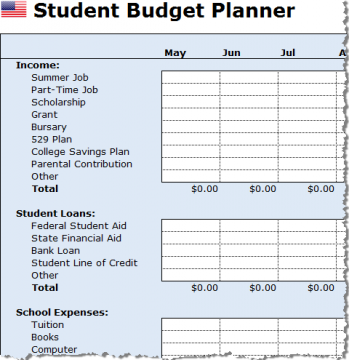 uni budget planner